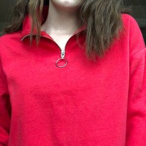 Red cropped sweater